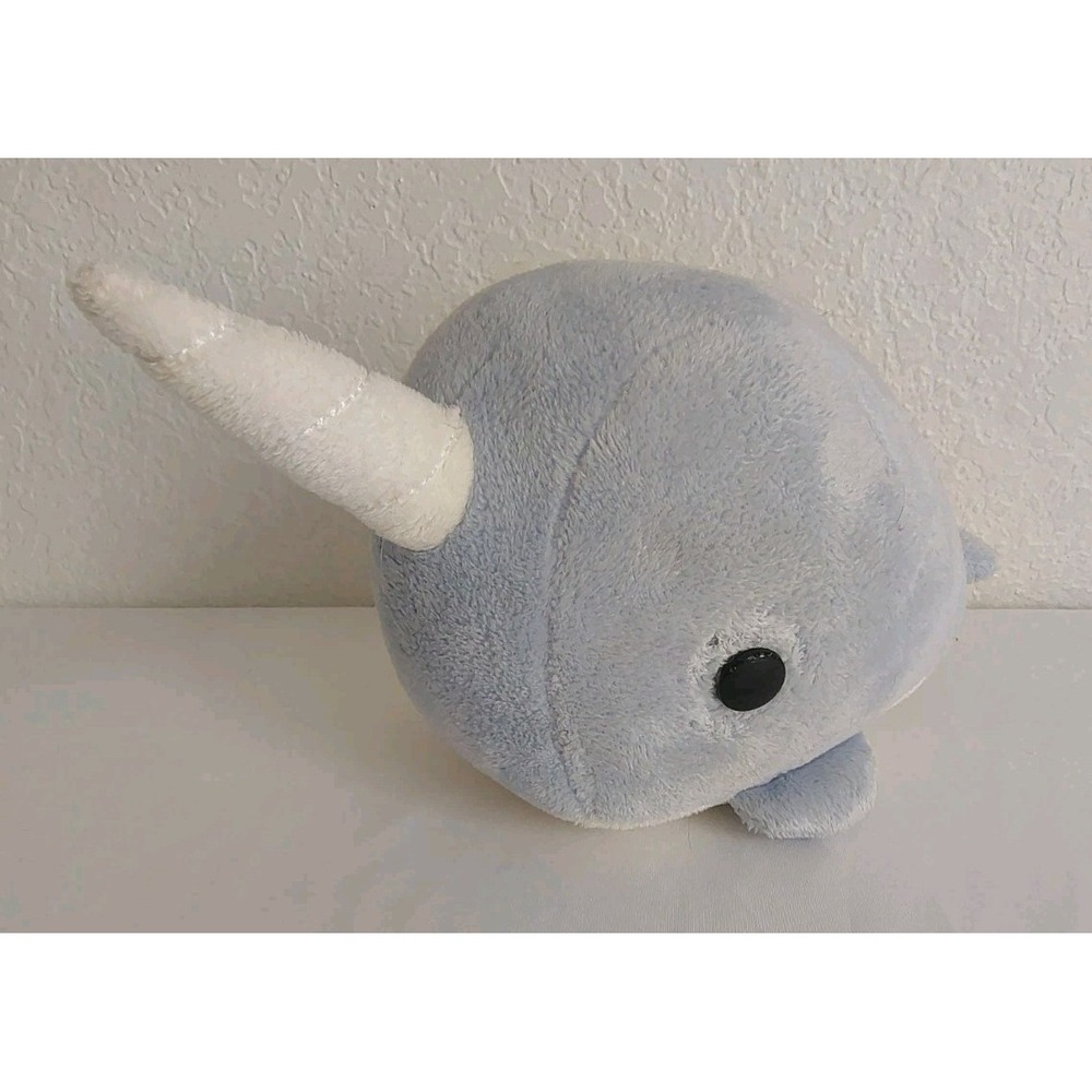 Bellzi Light Blue Soft Narwhal Plush Stuffed Animal - 10"